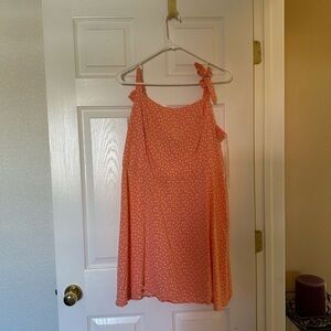 Coral Polka Dot Textured Top